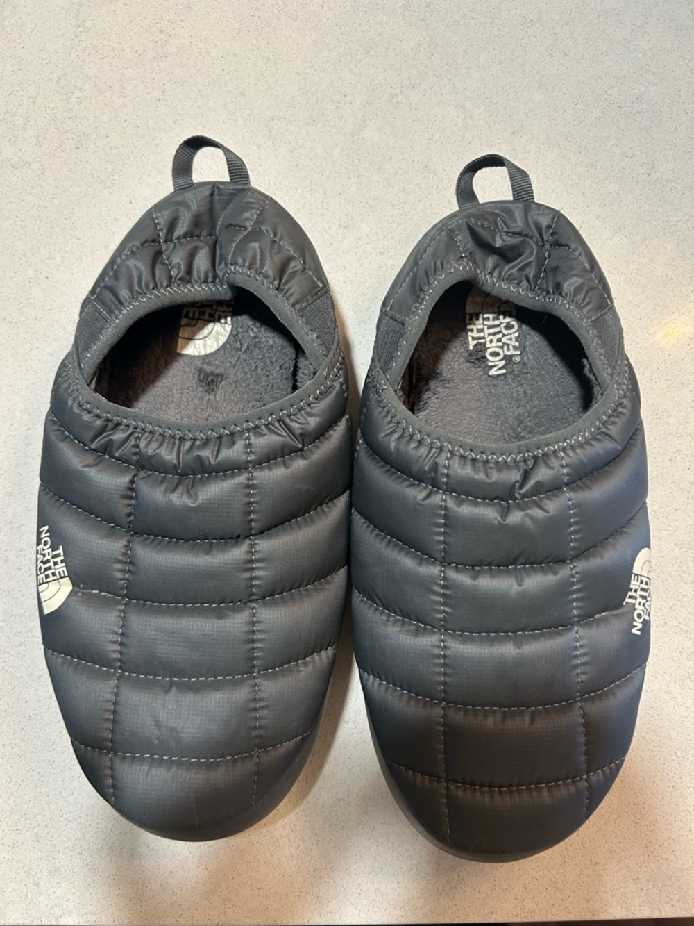 The North Face Gray Insulated Slip-On Quilted Slippers - size 8